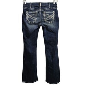 Ariat Jeans Women 29R Blue REAL Denim Mid Rise Bootcut Contrast Stitch Western